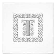 Lettre celtique T de monogramme de faire-part de m