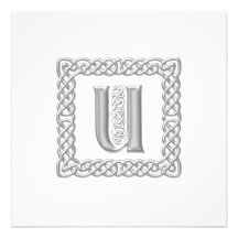 Lettre celtique U de monogramme de faire-part de m