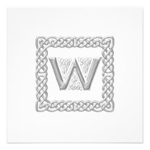 Lettre celtique W de monogramme de faire-part de m