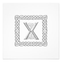 Lettre celtique X de monogramme de faire-part de m
