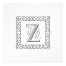 Lettre celtique Z de monogramme de faire-part de m