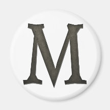 Lettre concrète M de monogramme Aimant Pour Réfrigérateur