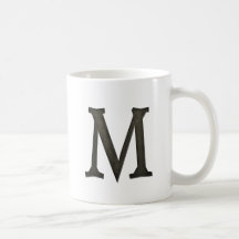 Lettre concrète M de monogramme Tasses
