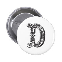 Lettre D de monogramme dans le noir Badges