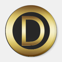 LETTRE D DE MONOGRAMME D'OR MAGNETS POUR RÉFRIGÉRATEUR