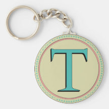 LETTRE DE MONOGRAMME DE T PORTE-CLEF