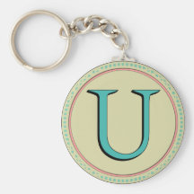 LETTRE DE MONOGRAMME D'U PORTE-CLEF