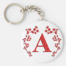 Lettre de monogramme qu'un rouge laisse porte-clefs