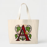 Lettre décorative A de monogramme Sac De Toile