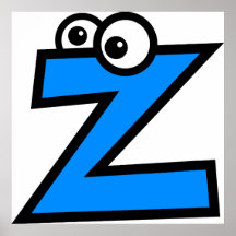 Lettre drôle Z de monogramme Poster