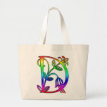 LETTRE FLORALE COLORÉE D DE MONOGRAMME SACS FOURRE-TOUT