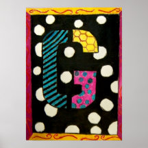 Lettre G avec le pois Affiches