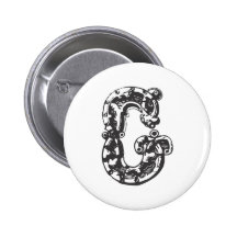 Lettre G de monogramme dans le noir Badge