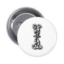 Lettre I de monogramme dans le noir Pin's Avec Agrafe