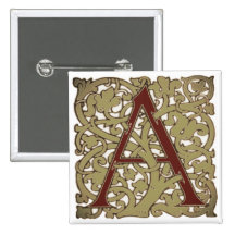 Lettre initiale A Badges Avec Agrafe