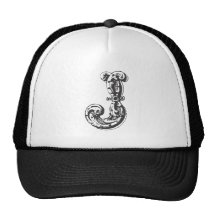 Lettre J de monogramme dans le noir Casquette