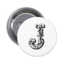 Lettre J de monogramme dans le noir Pin's