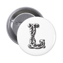 Lettre L de monogramme dans le noir Badge