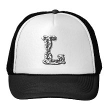 Lettre L de monogramme dans le noir Casquette