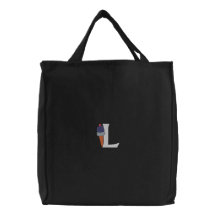 Lettre L sac brodé par monogramme de crème glacée