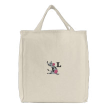 Lettre L sac brodé par monogramme de vache