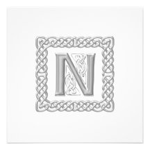 Lettre N celtique de monogramme de faire-part de m