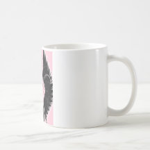 Lettre noire noire du monogramme N d'aile Tasses