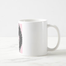Lettre noire noire du monogramme Y d'aile Tasse