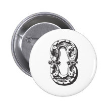 Lettre O de monogramme dans le noir Badge Avec Épingle