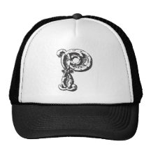 Lettre P de monogramme dans le noir Casquettes De Camionneur