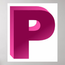 Lettre P de monogramme Posters