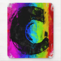 Lettre peu précise C de monogramme de peinture Tapis De Souris