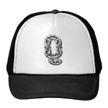 Lettre Q de monogramme dans le noir Casquettes De Camionneur