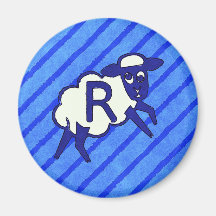 Lettre R de monogramme de moutons Aimants Pour Réfrigérateur