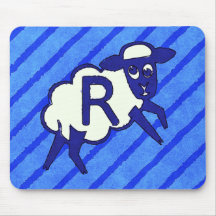 Lettre R de monogramme de moutons Tapis De Souris