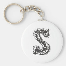 Lettre S de monogramme dans le noir Porte-clefs