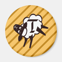 Lettre T de monogramme de moutons Aimants Pour Réfrigérateur