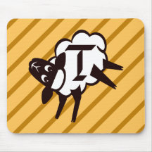 Lettre T de monogramme de moutons Tapis De Souris