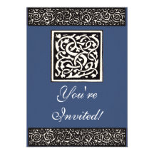 Lettre vintage de Nouveau d'art du monogramme S Invitation