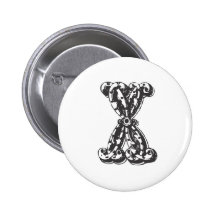 Lettre X de monogramme dans le noir Badge
