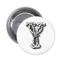 Lettre Y de monogramme dans le noir Badges