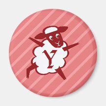 Lettre Y de monogramme de moutons Magnets Pour Réfrigérateur