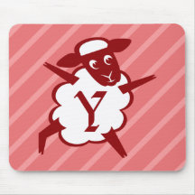 Lettre Y de monogramme de moutons Tapis De Souris