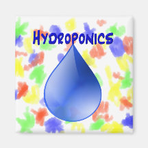 Lettres bleues de culture hydroponique avec le gra aimants