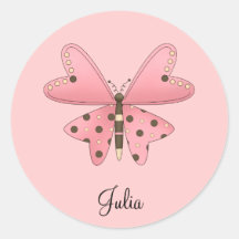 Leuk als Insect · Roze & Bruine Vlinder Sticker