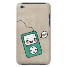 Leuk de speler ipod geval van de Cartoon van Kawai iPod Case-Mate Hoesje