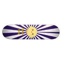 Leuk geel kuiken skateboard