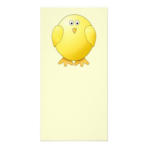 Leuk Geel Kuiken. Weinig Vogel Persoonlijke Fotokaart