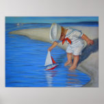 Leuk het strandPoster van de decorkunst, de Jongen