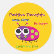Leuk Lieveheersbeestje "Positieve Gedachten " Ronde Stickers